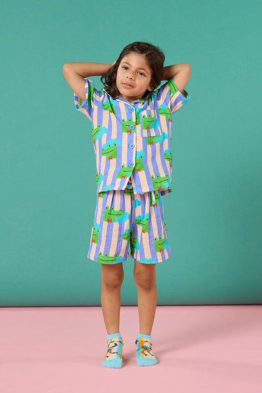 Gorman - Croc Stripe Kids Pyjama Set - multi