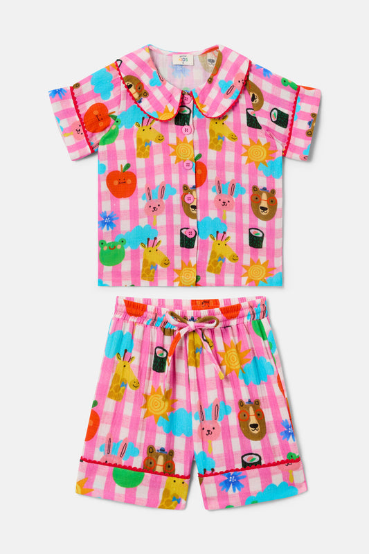 Gorman - Happy Guys Gingham KidsPyjama - pink