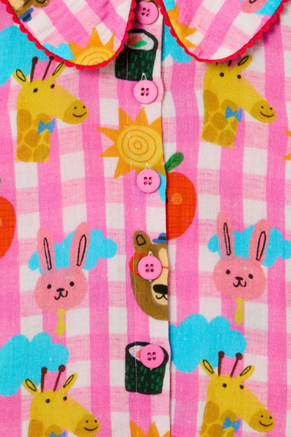 Gorman - Happy Guys Gingham KidsPyjama - pink