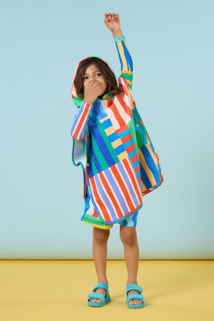 Gorman - Stripe Mix Kids Swim Poncho - multi