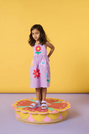 Gorman - Folksy Floral Kids Pinafore - lilac