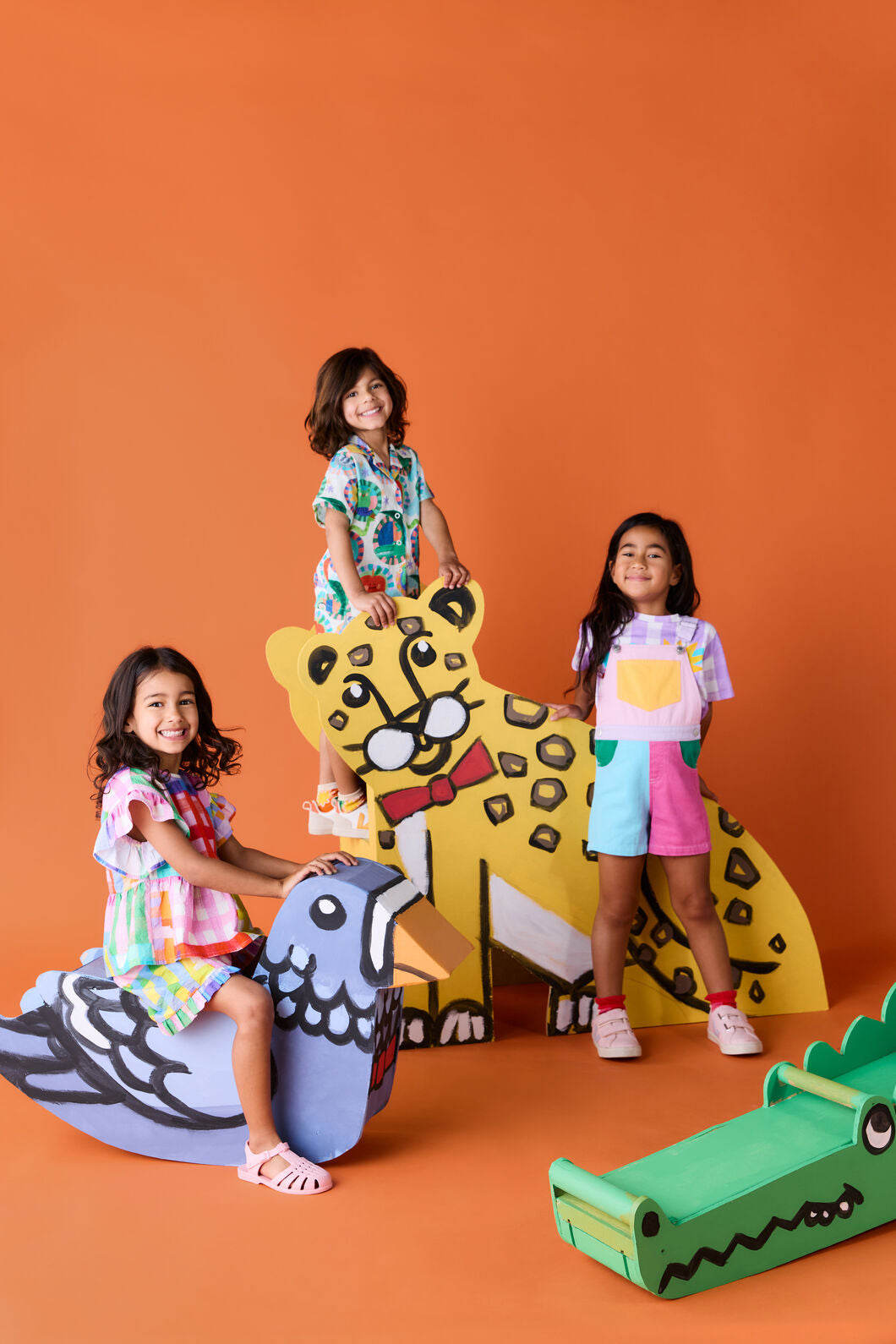 Gorman - Colour Block Kids OverallsPink - multi