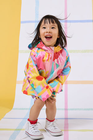 Gorman - Cut Paste Floral Kids Raincoat - pink