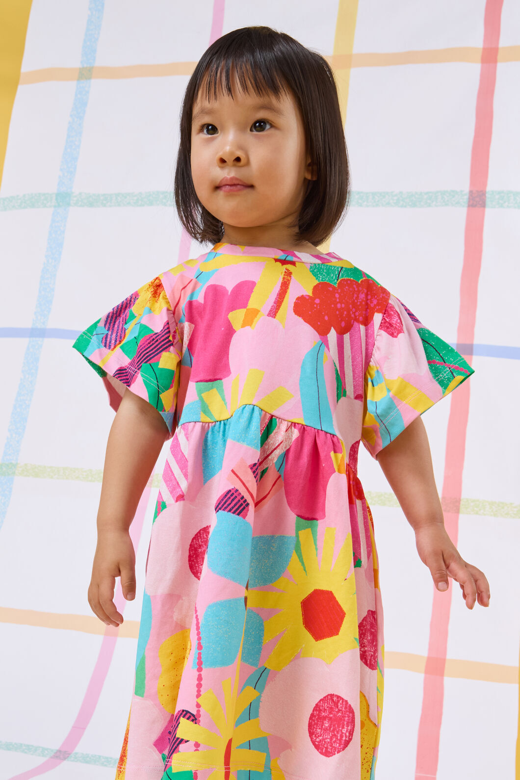 Gorman - Cut Paste Floral Kids Dress - pink