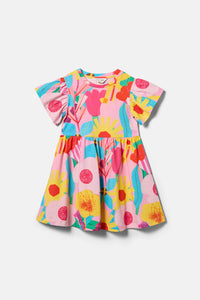 Gorman - Cut Paste Floral Kids Dress - pink