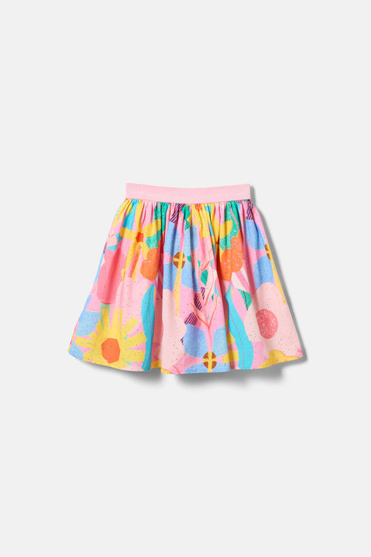 Gorman - Cut Paste Floral Kids Skirt - pink