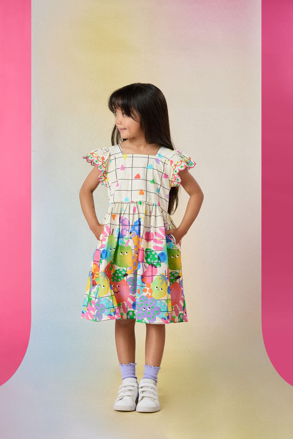 Gorman - Tutti Frutti Kids Border Dress - multi