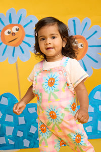 Gorman - Walking Daisy Baby Overalls - pink