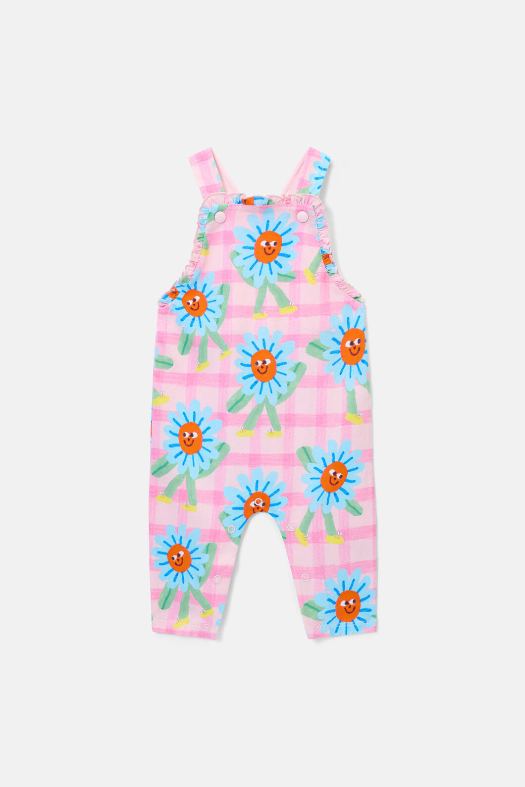 Gorman - Walking Daisy Baby Overalls - pink