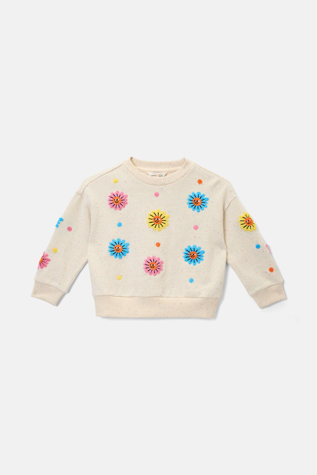 Gorman - Daisy Embroidery Kids Sweater - cream