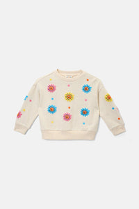 Gorman - Daisy Embroidery Kids Sweater - cream