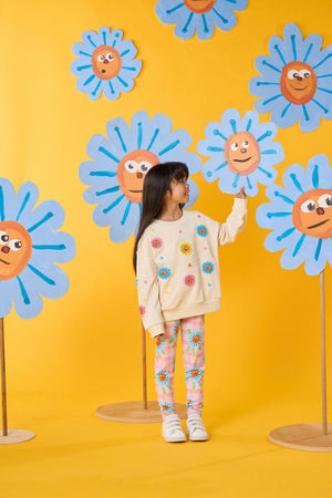 Gorman - Walking Daisy Kids Legging - pink