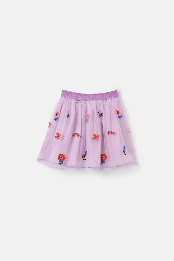 Gorman - Hyper Embroidery Kids Skirt - lilac