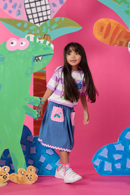Gorman - Hyper Bugs Kids Denim Skirt - denim