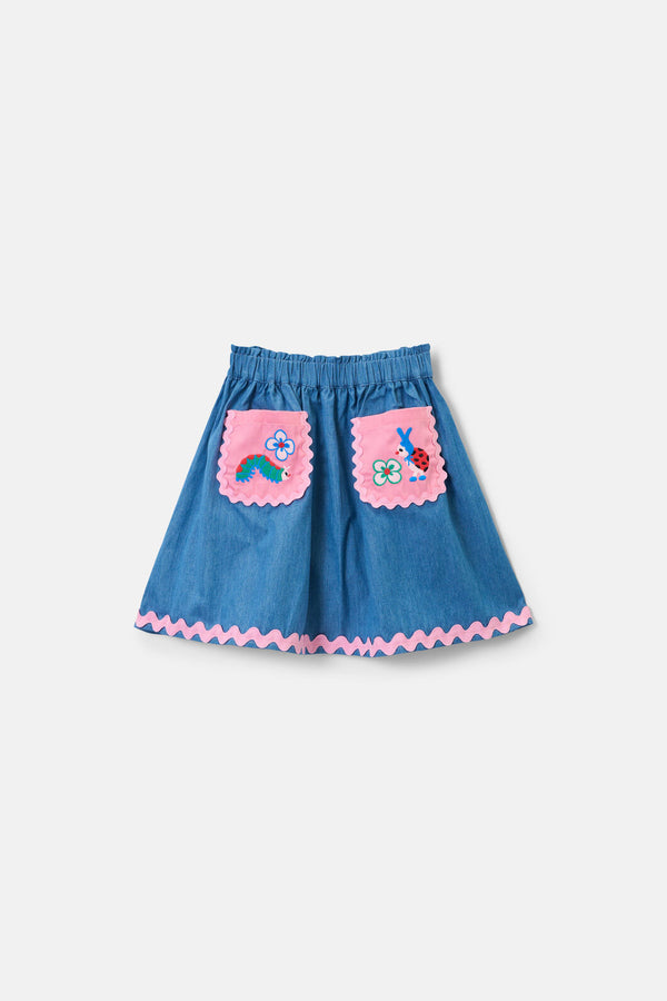 Gorman - Hyper Bugs Kids Denim Skirt - denim