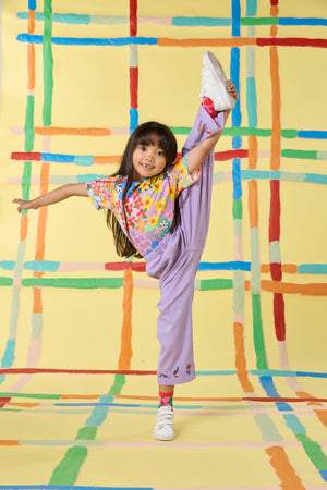 Gorman - Hyper Embroidery Kids Pant - lilac