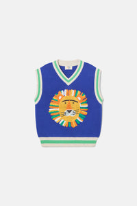 Gorman - Sports Lion Kids Knit Vest - blue