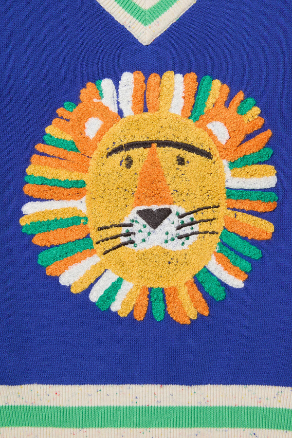 Gorman - Sports Lion Kids Knit Vest - blue