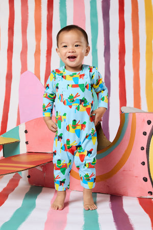 Gorman - Flying Frogs Baby Overalls - blue