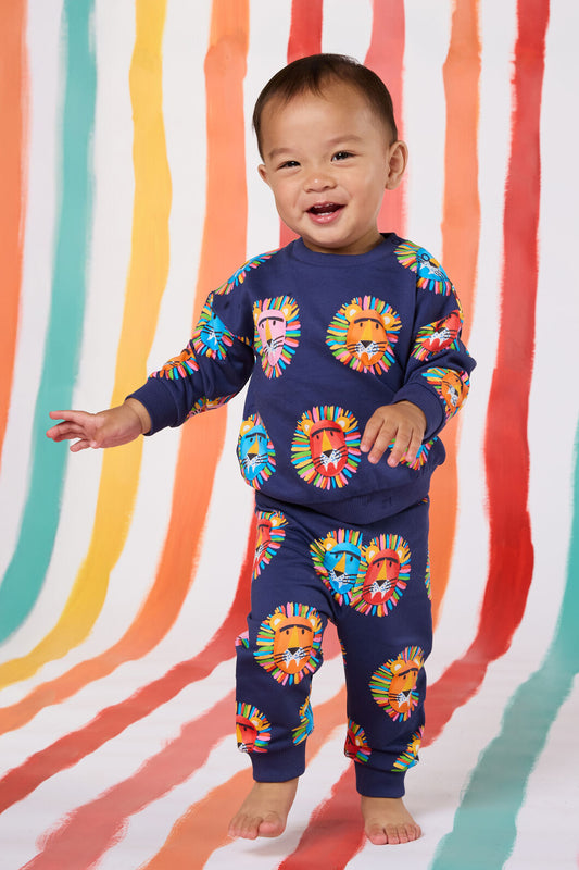 Gorman - Lion Spot Baby Sweater - navy