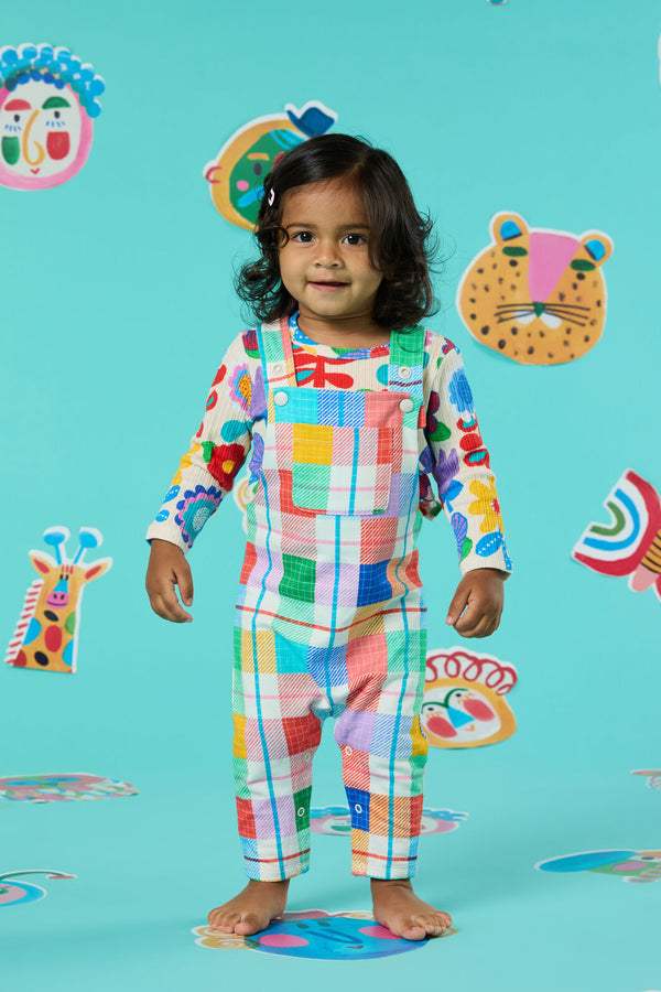 Gorman - Rainbow Check Baby Overalls - multi