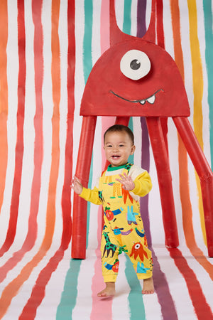 Gorman - Monster Play Baby Overalls - yellow