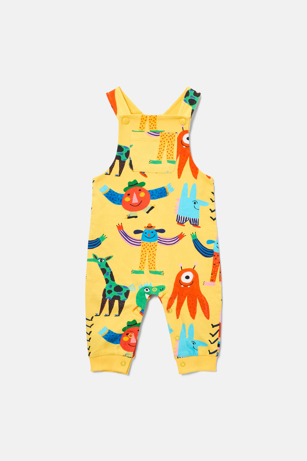 Gorman - Monster Play Baby Overalls - yellow