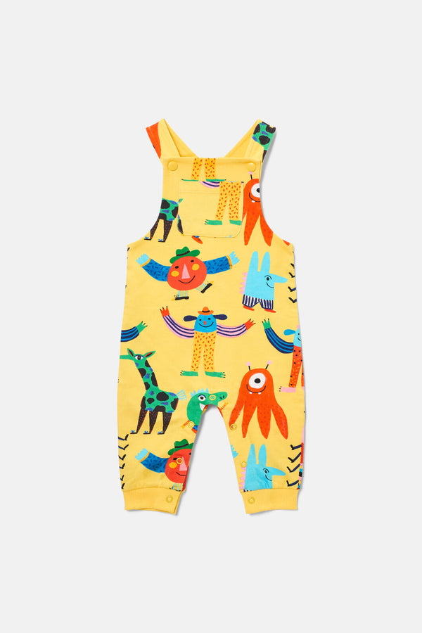 Gorman - Monster Play Baby Overalls - yellow