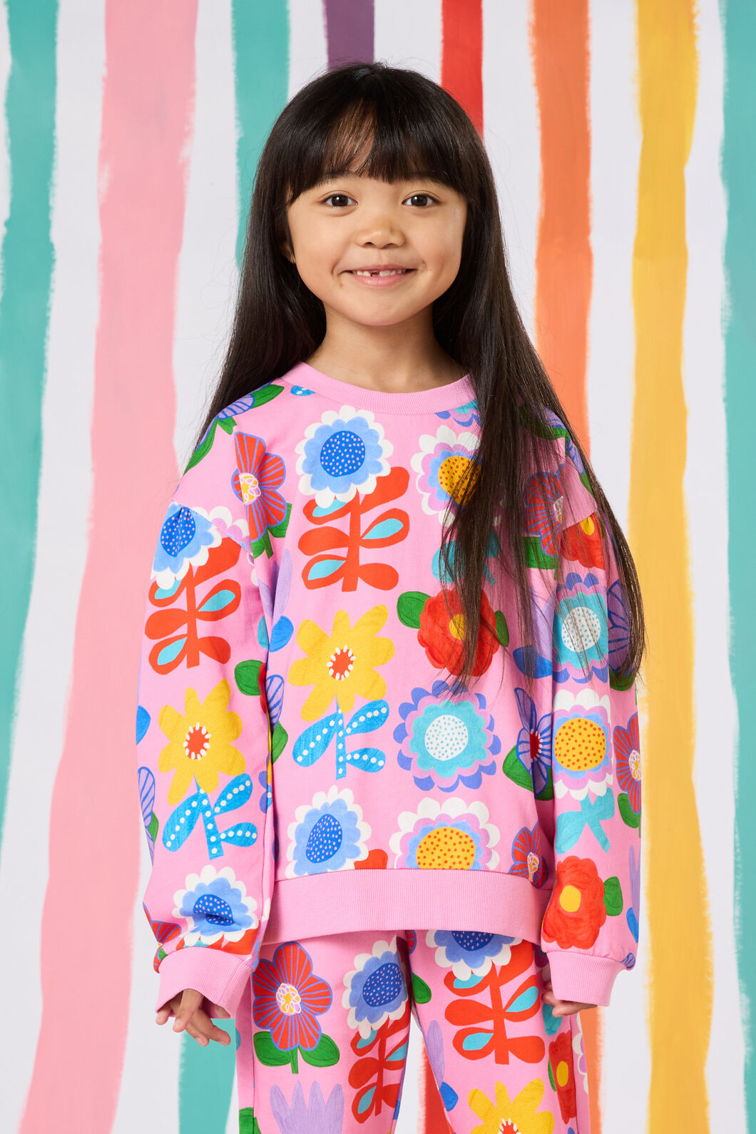 Gorman - Geo Floral Kids Sweater - pink