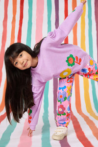 Gorman - Applique Floral Kids Sweater - pink