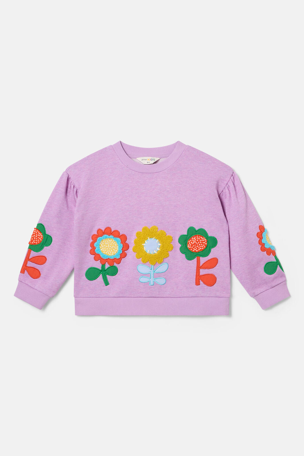 Gorman - Applique Floral Kids Sweater - pink