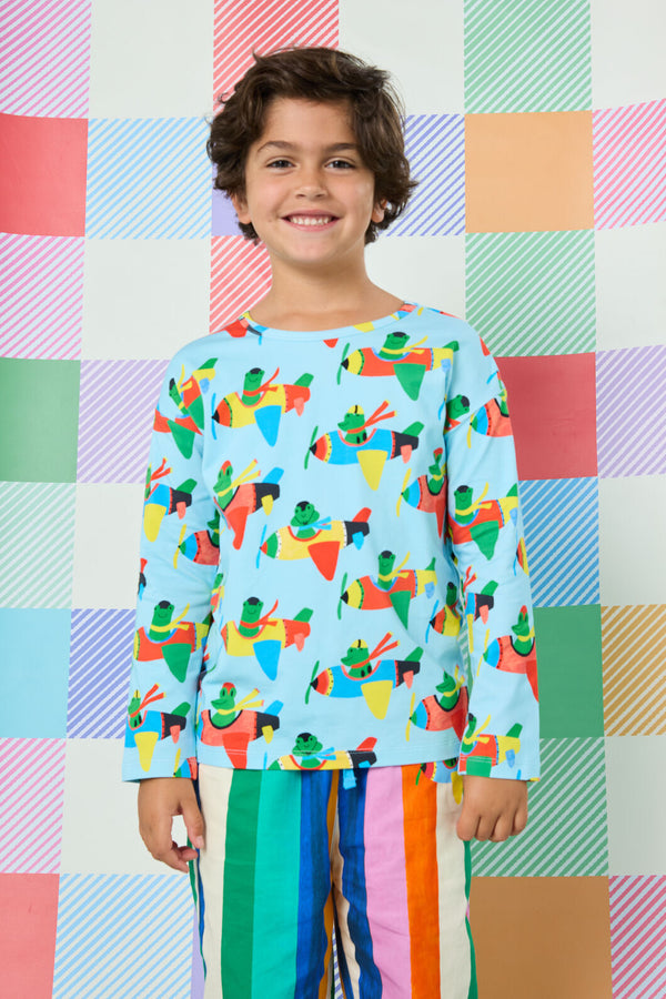 Gorman - Flying Frogs Kids Long Sleeve T-Shirt - blue