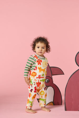 Gorman - Animals Baby Overalls - cream