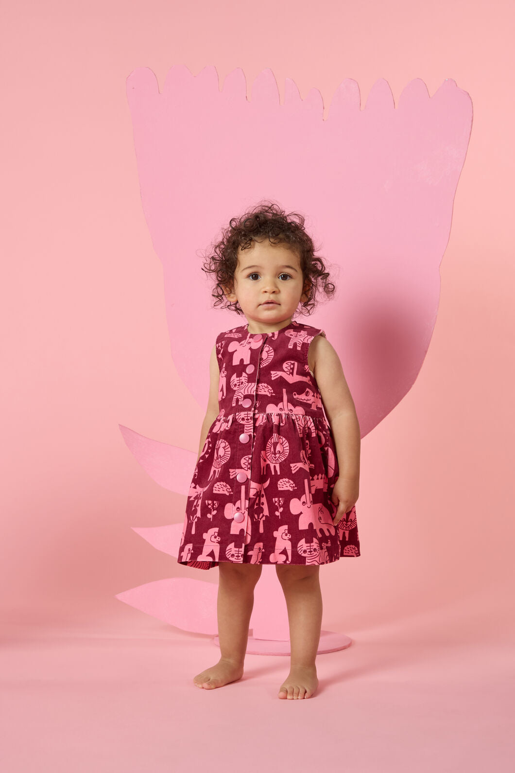 Gorman - Soft Animal Baby Pini Dress - maroon