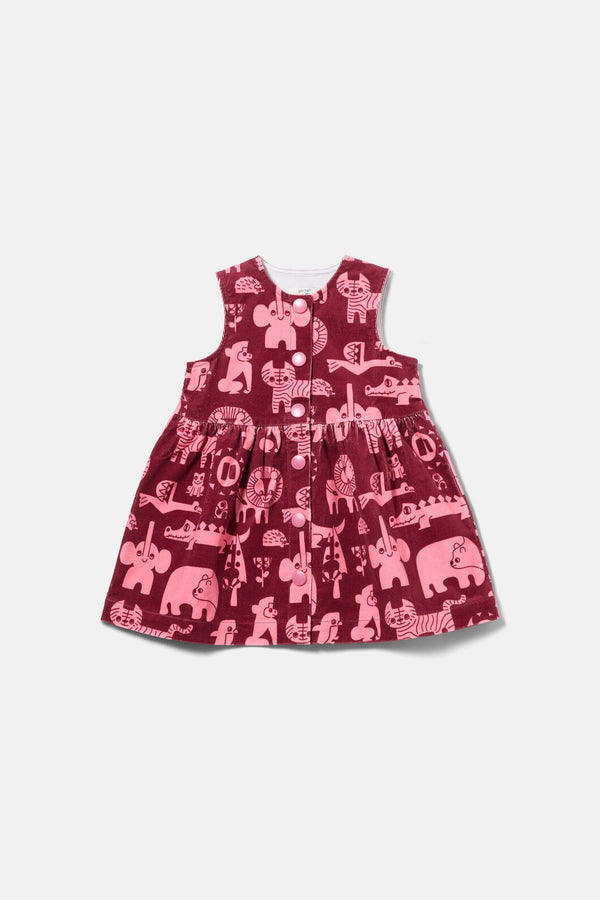 Gorman - Soft Animal Baby Pini Dress - maroon