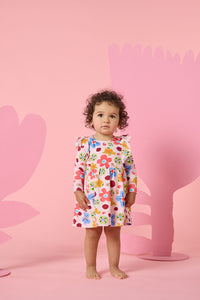 Gorman - Spotty Floral Baby Frill Dress - pink