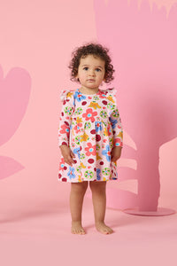Gorman - Spotty Floral Baby Frill Dress - pink