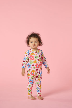 Gorman - Spotty Floral Baby Onesie - pink