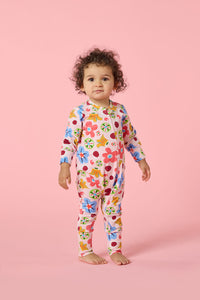 Gorman - Spotty Floral Baby Grow suit - pink