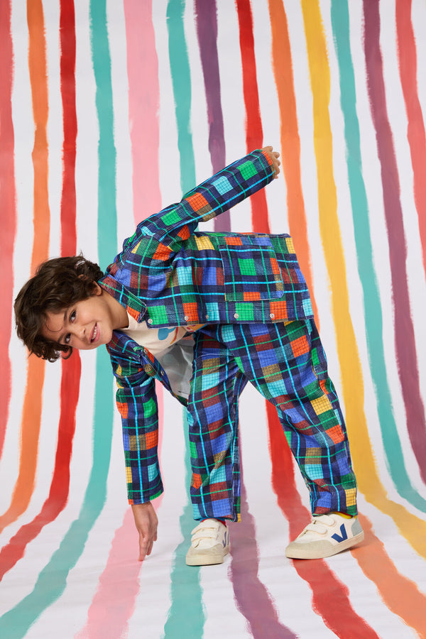Gorman - Navy Check Kids Jacket - navy