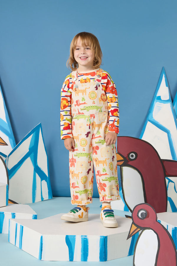 Gorman - Animals Kids Overalls - oatmeal