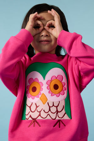 Gorman - Funky Owl Kids Sweater - pink