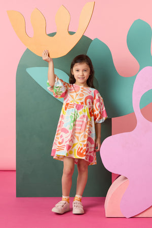Gorman - Playful Shapes Kids Dress - cream
