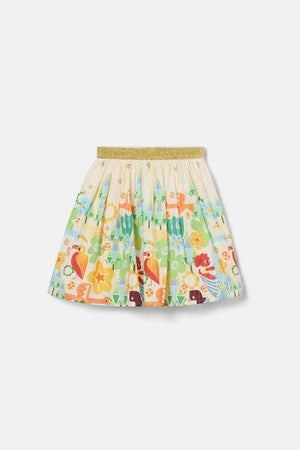 Gorman - Funky Birds Border Kids Skirt - cream