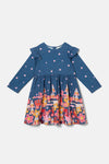 Gorman - Funky Birds Border Kids Dress - navy