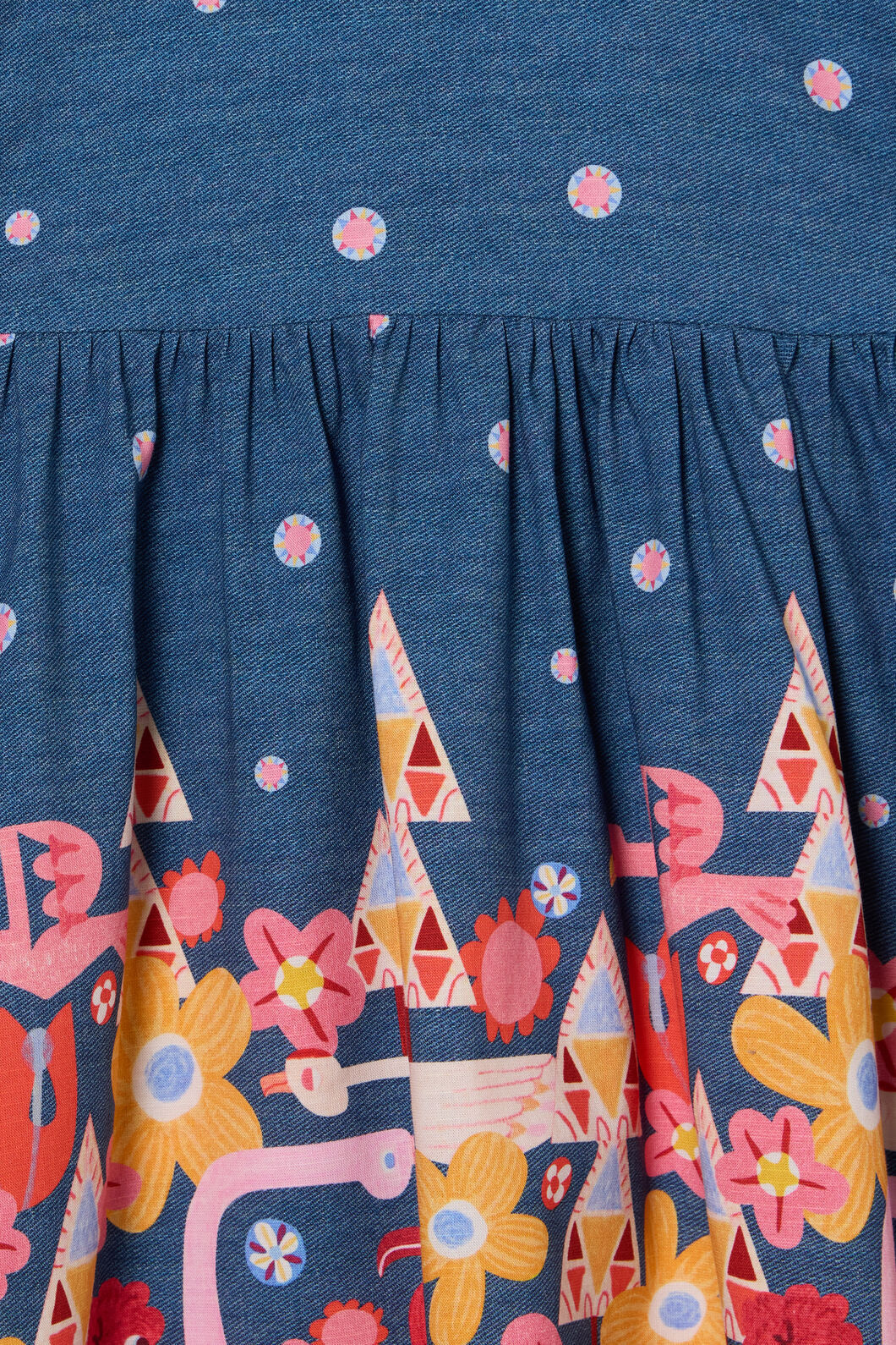 Gorman - Funky Birds Border Kids Dress - navy