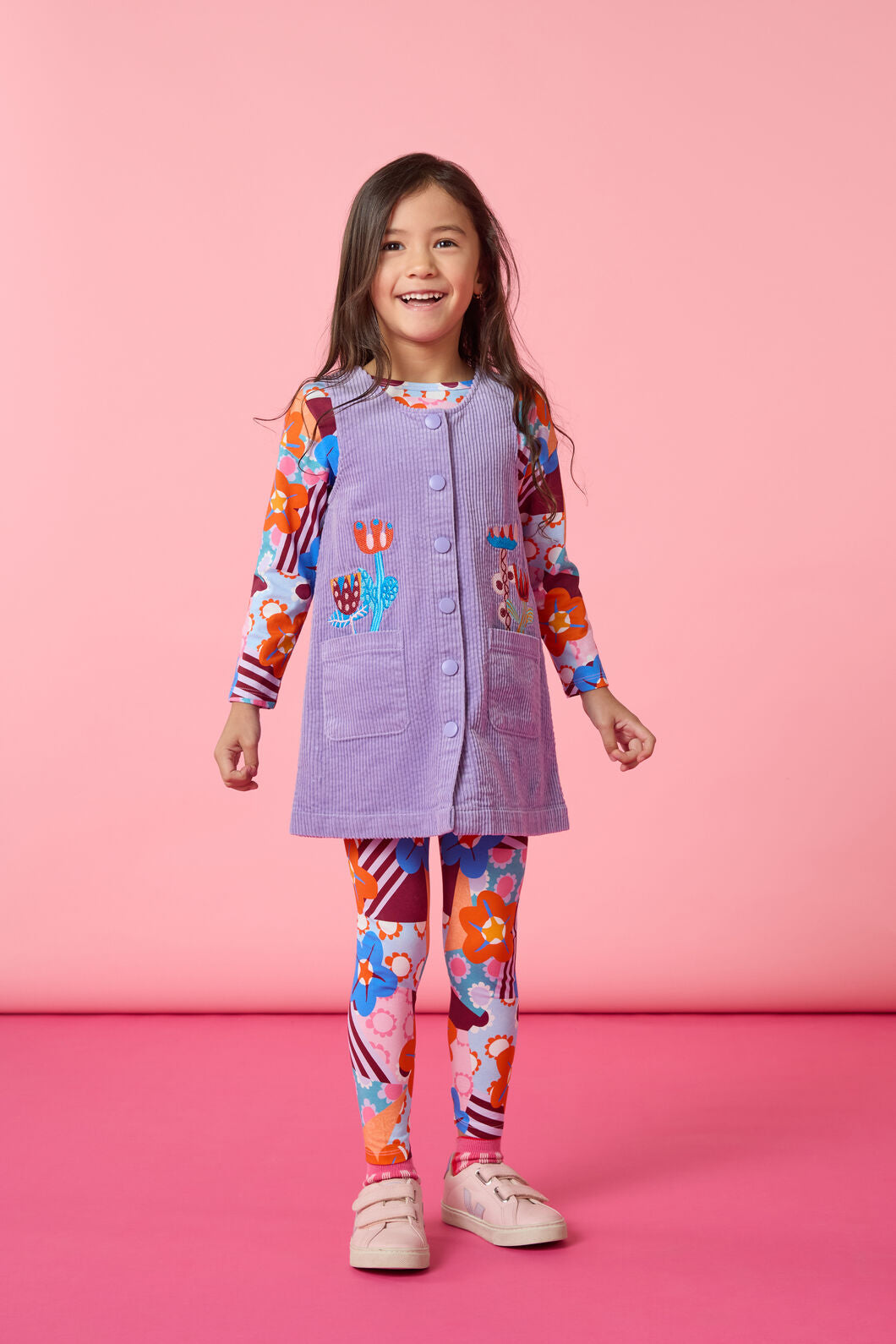 Gorman - Bouquet Cord Kids Pini Dress - lilac