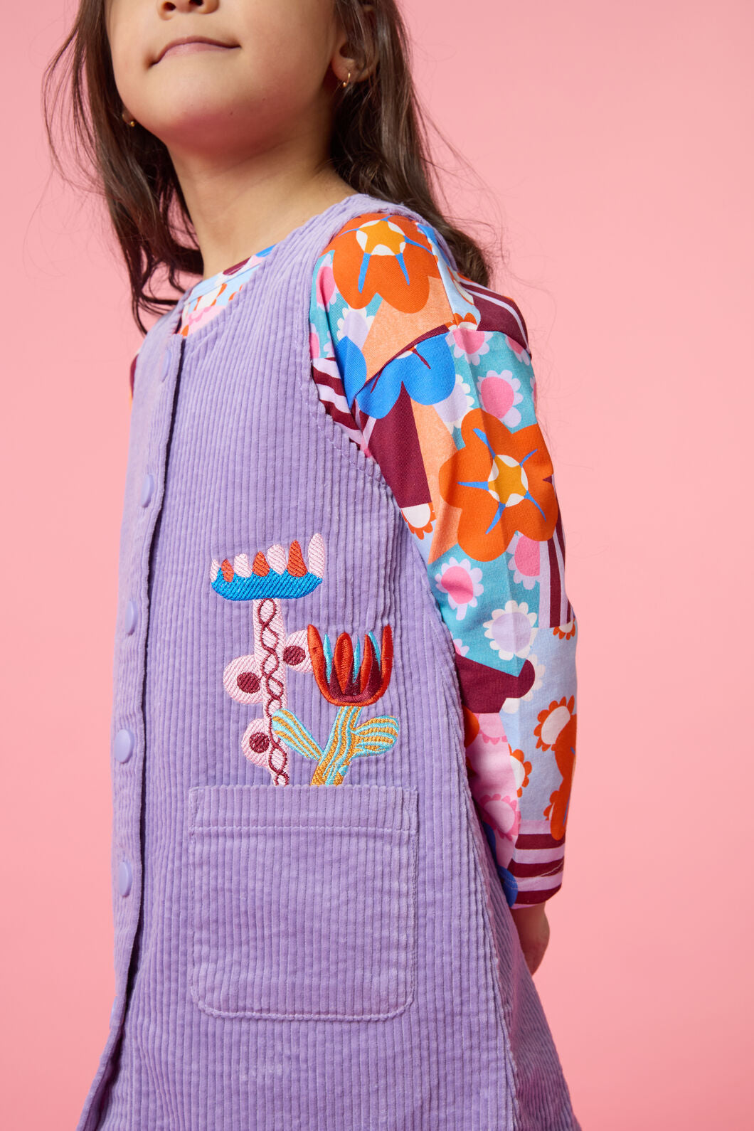 Gorman - Bouquet Cord Kids Pini Dress - lilac