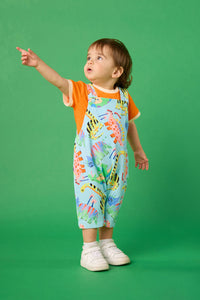 Gorman - Dino Land Baby Overalls - blue
