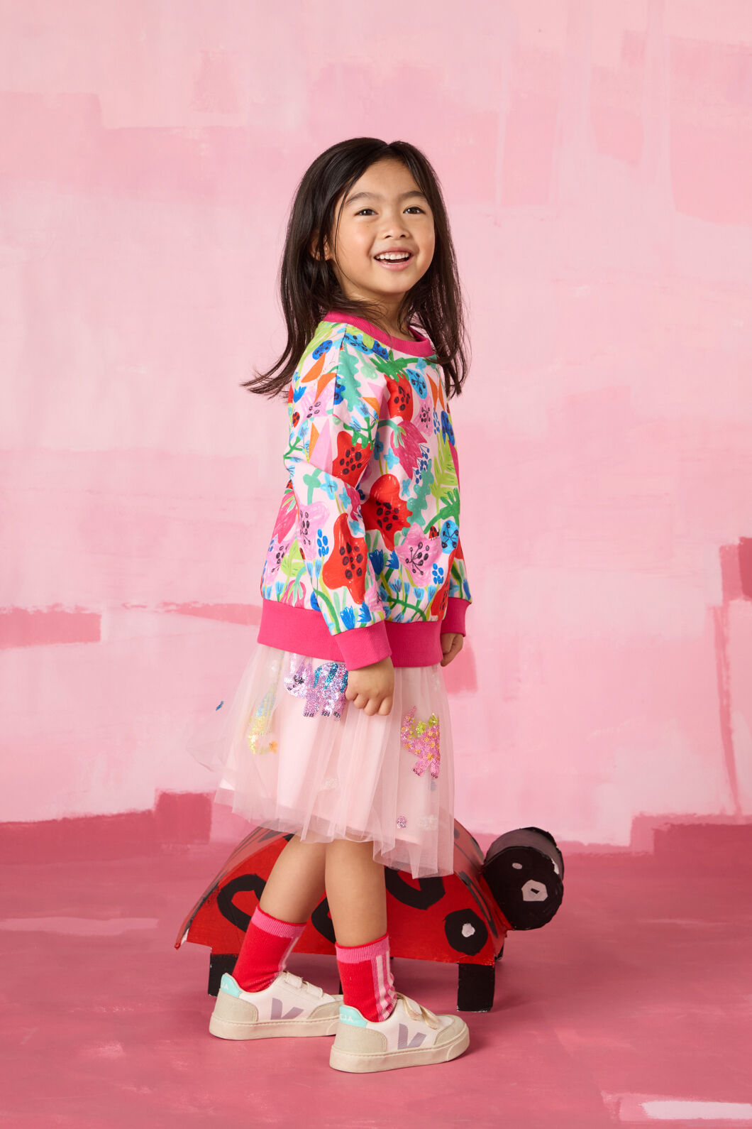 Gorman - Flower Fields Kids Sweater - pink